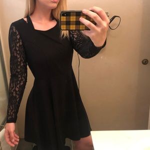 Black Longsleeve Dress with lace sleeves
